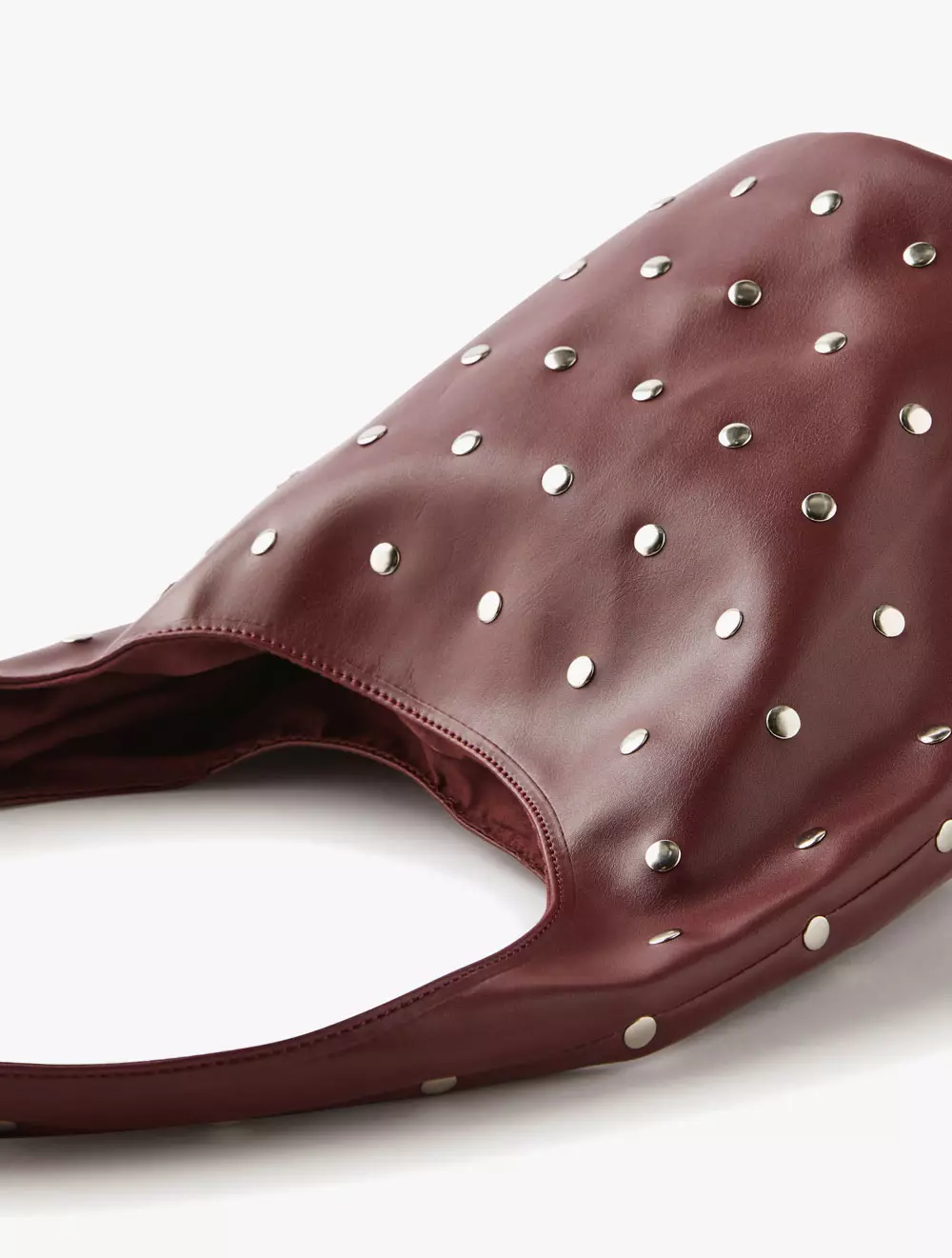 LIA STUDDED BUCKET BAG - BERRY/STUDDED