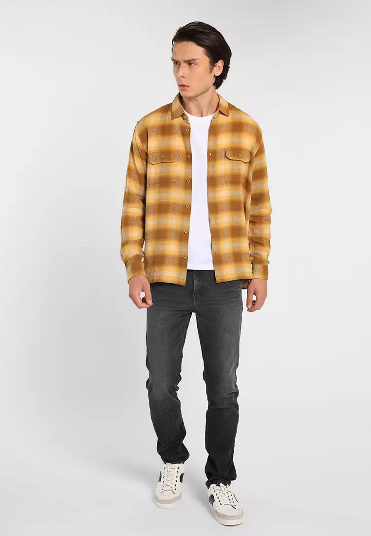 Manzone Kemeja Lengan Panjang Pria Celestia - Yellow Warna Yellow