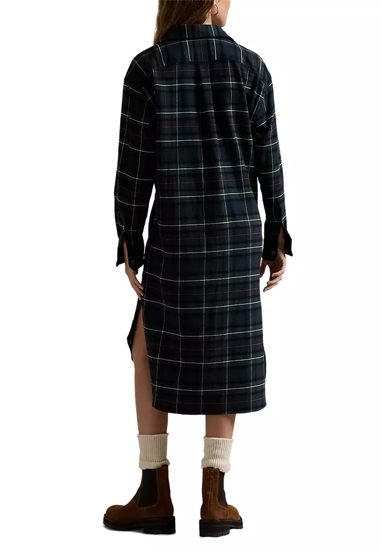 Shadow Plaid Polo Dress