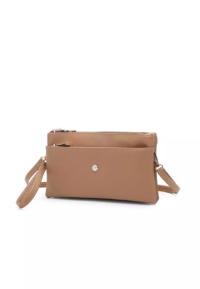 Women's Sling Bag / Crossbody Bag / Wristlet (斜孭袋 / 腕带錢包) - 棕色