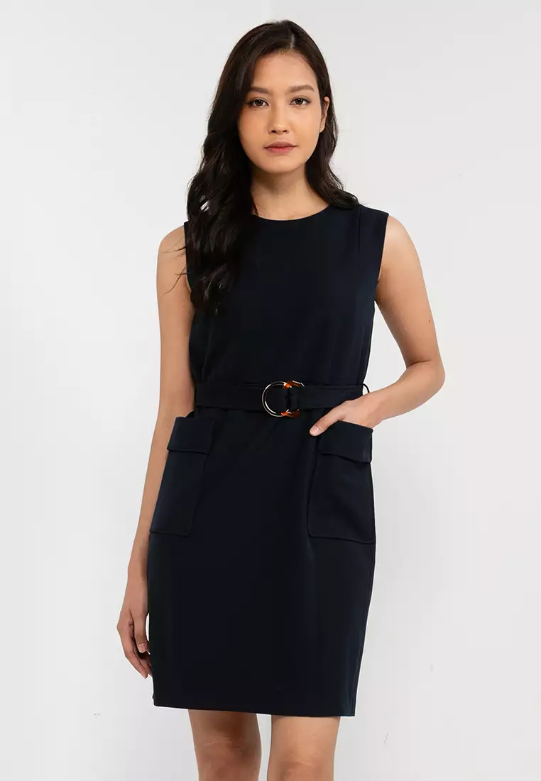 Belted on sale shift dress