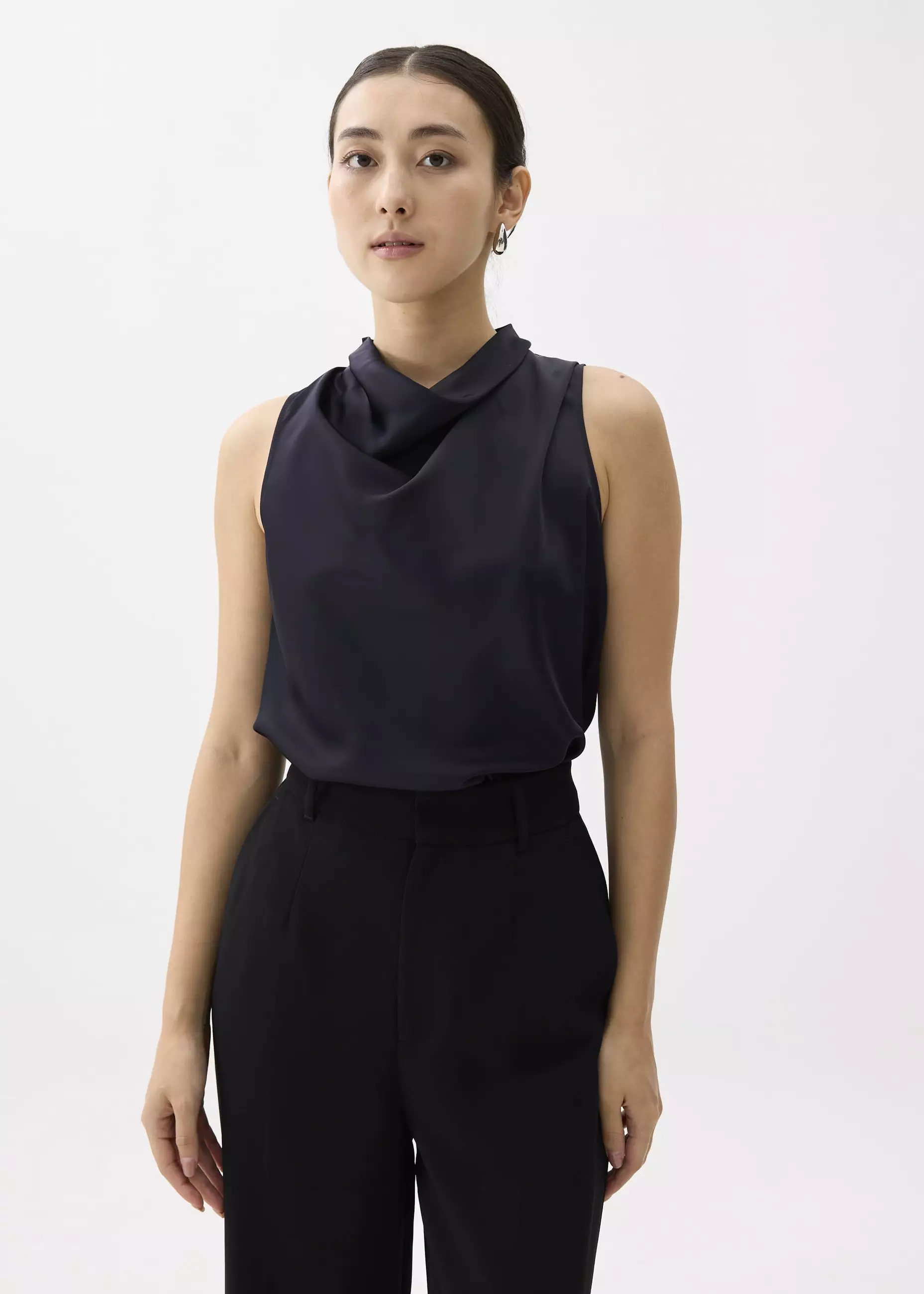 Atasan Wanita - Daya Satin High Cowl Neck Top