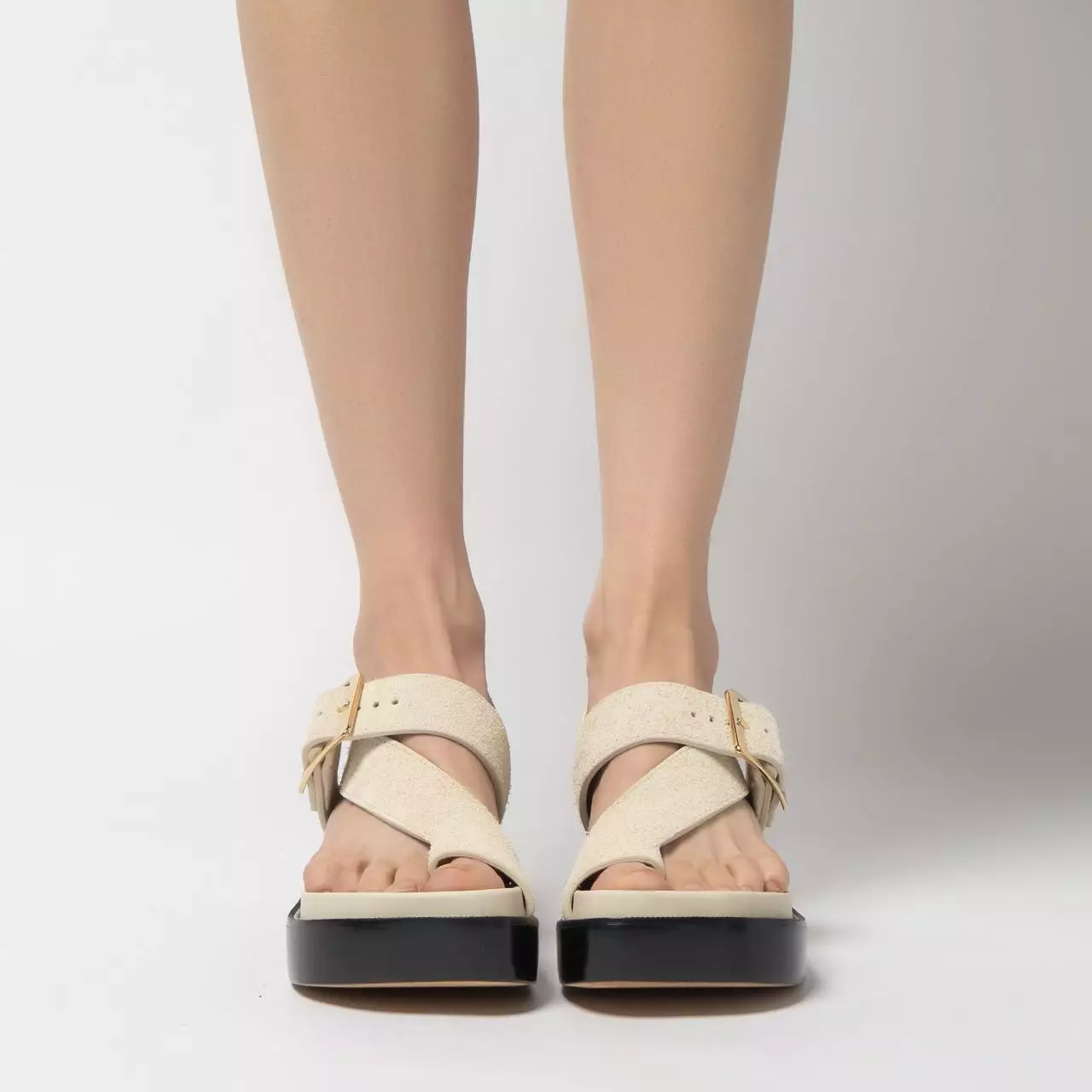 [12.12 Dealcember] Ease 90 Sandals Heels Brushed and Suede Leather Canvas