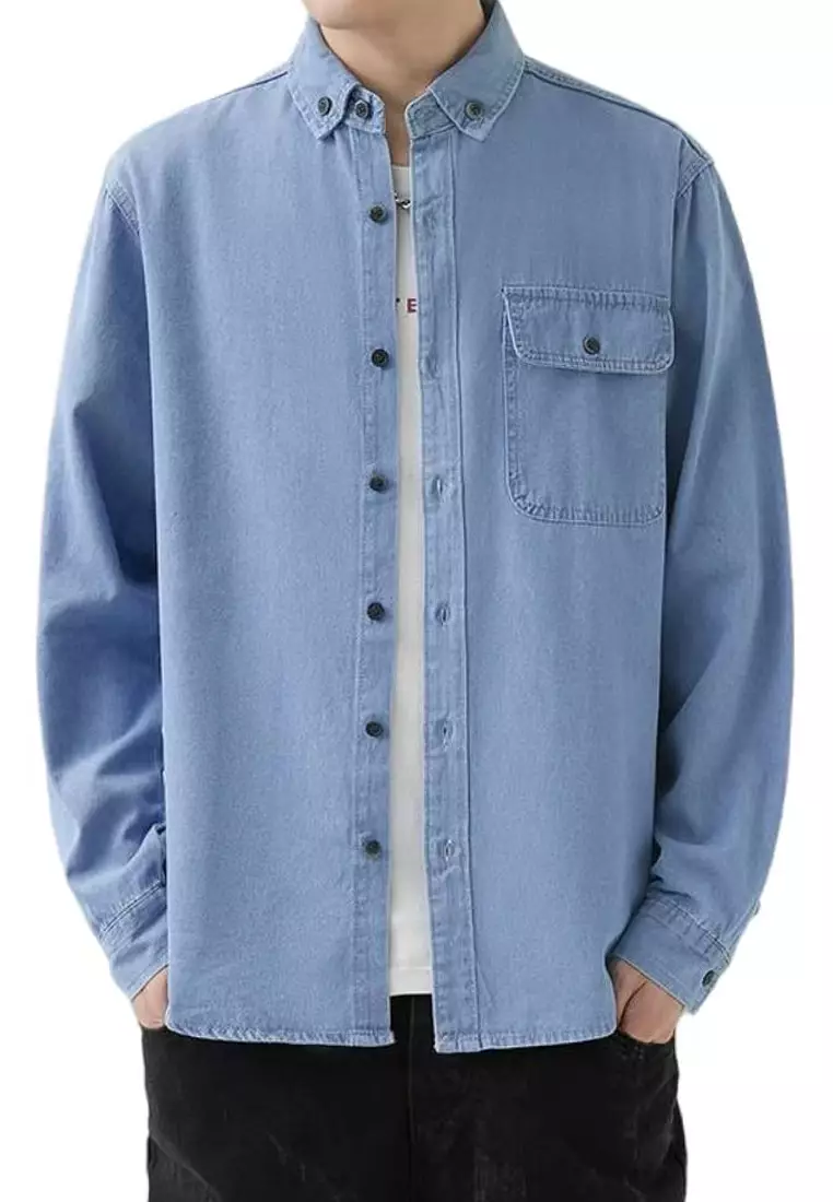 Mens casual deals denim shirts