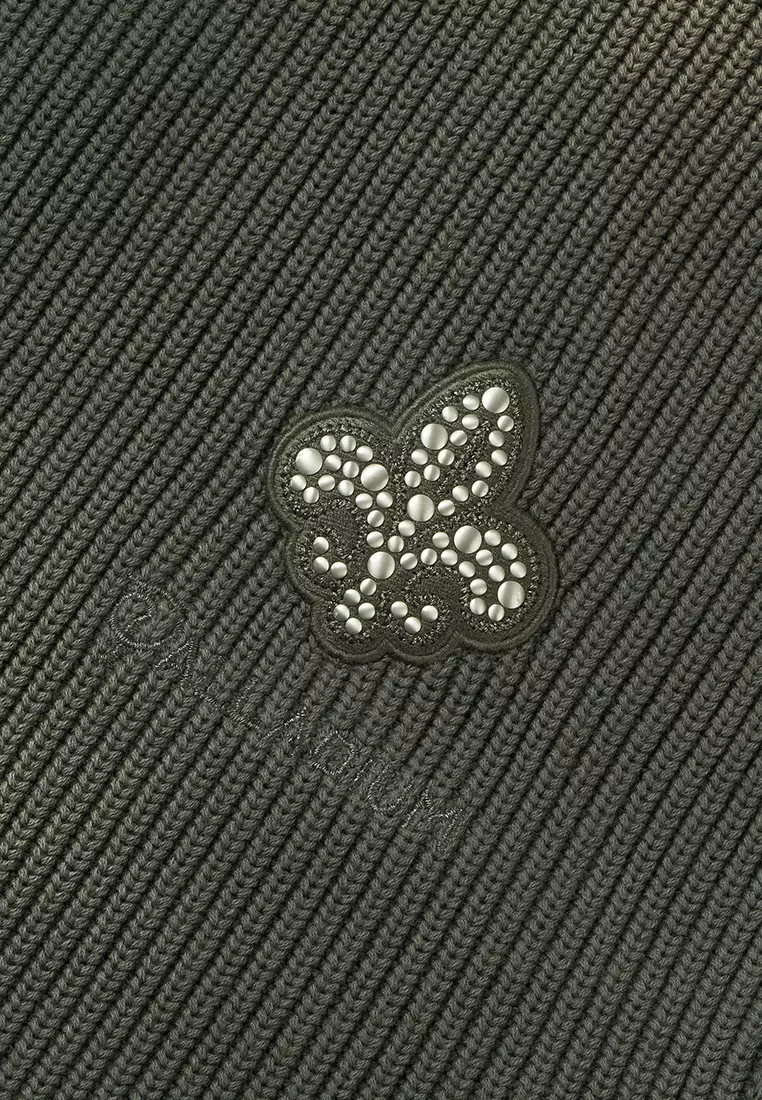 男裝鳶尾花 LOGO 破洞全棉針織毛衣背心