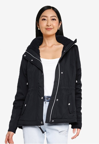 Hollister black Luxe All Weather Jacket AE180AAF956F76GS_1