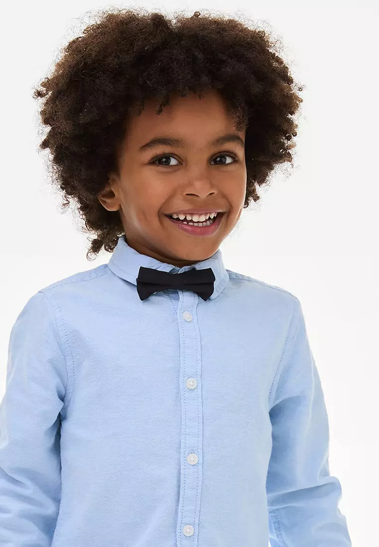 2pc Pure Cotton Oxford Shirt with Bow Tie