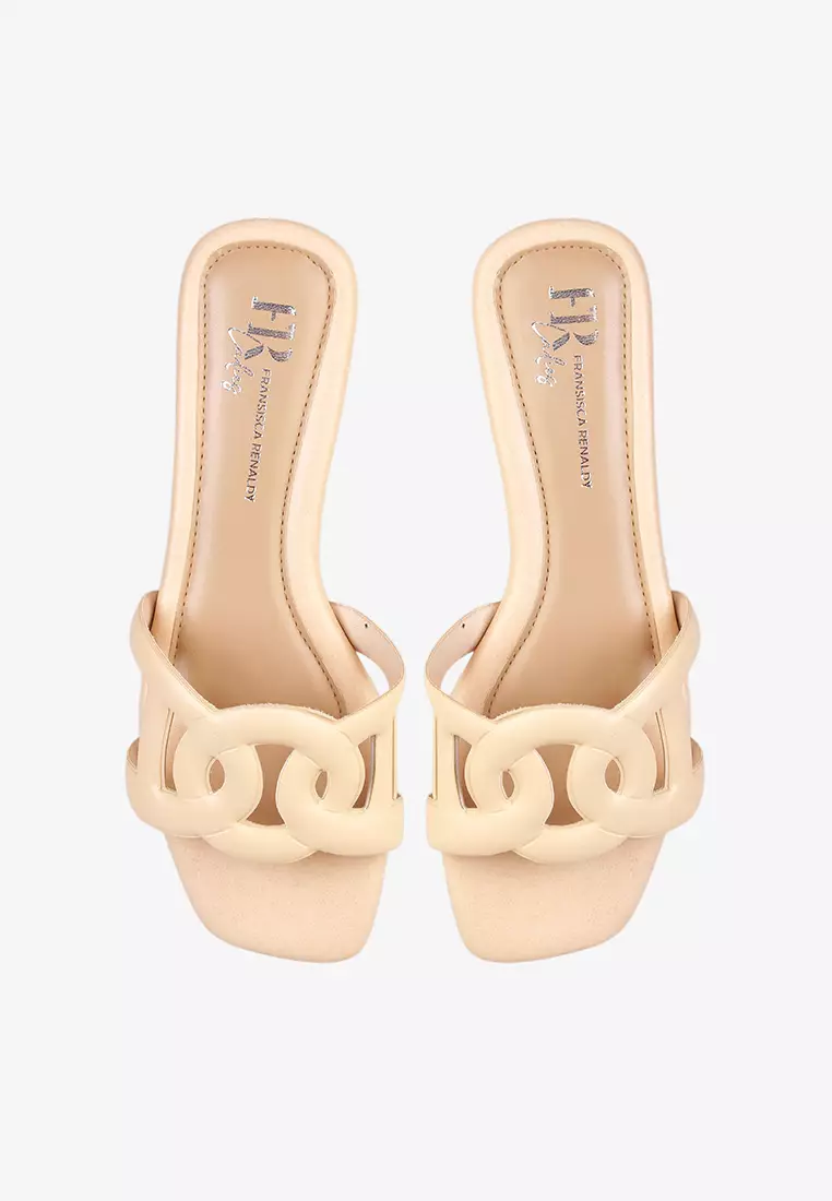 Flat Sandal Slip On Wanita Sandals Anti Slip L.Florent 03 Biscuit