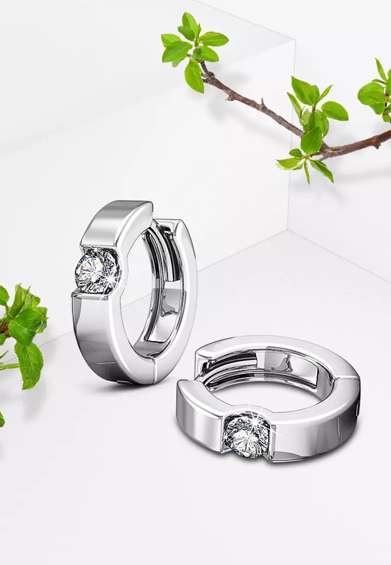 White gold huggie best sale earrings