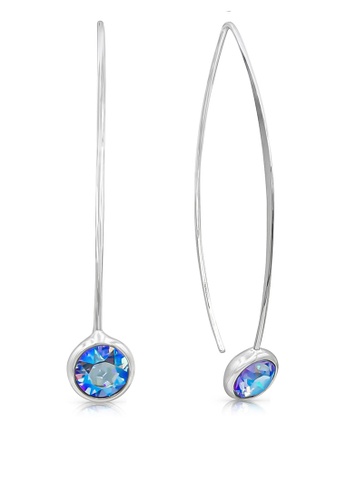 SO SEOUL blue and silver Bella Light Sapphire Shimmer Swarovski® Crystal Fancy Wire Earrings 71069ACCEBEA2FGS_1