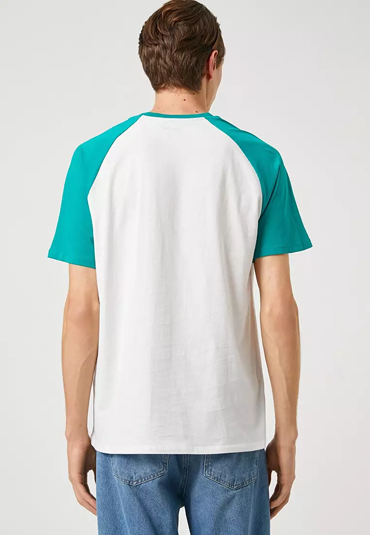 KOTON Pocket Detailed T-Shirt Raglan Sleeve Crew Neck 2024
