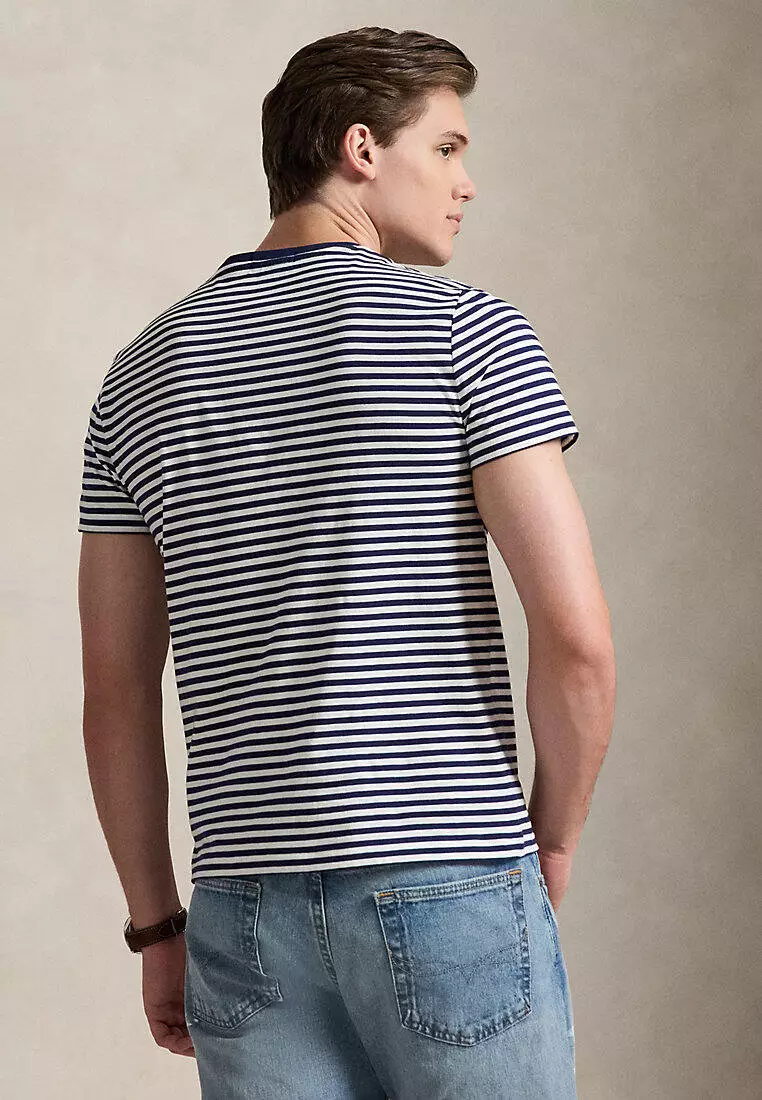 Custom Slim Fit Striped Jersey T-Shirt