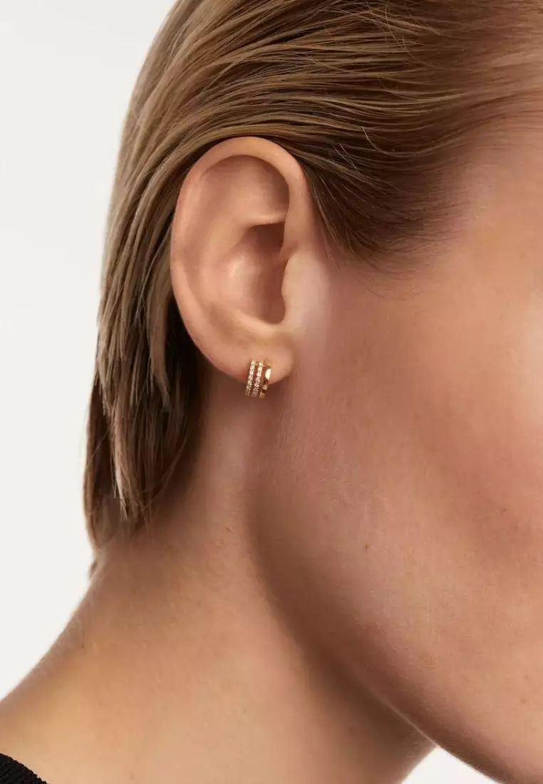 La Terzina Diamond 18K Gold Stud Earrings