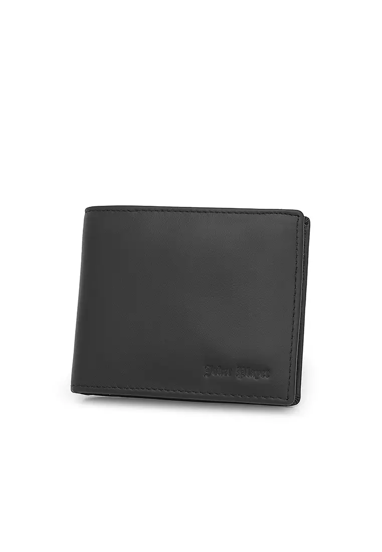 Men's Genuine Leather RFID Blocking Wallet - Black