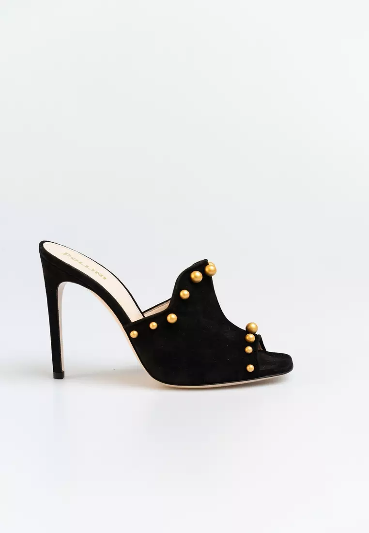 Womens black heeled mules store