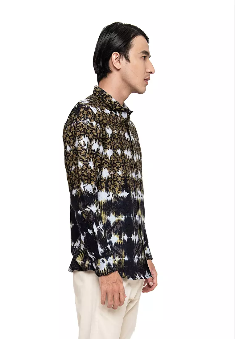 MANZONE Kemeja Batik Tie Dye lengan Panjang Yama