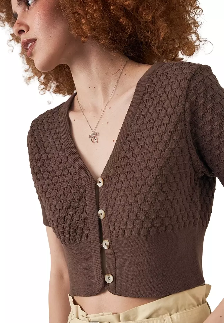 Button Front Crop Top