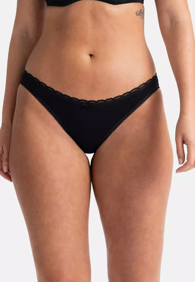 Culotte Femme Dorina Microfibre - Taille M - Noire Avec Nœud - Neuf Avec étiquettes