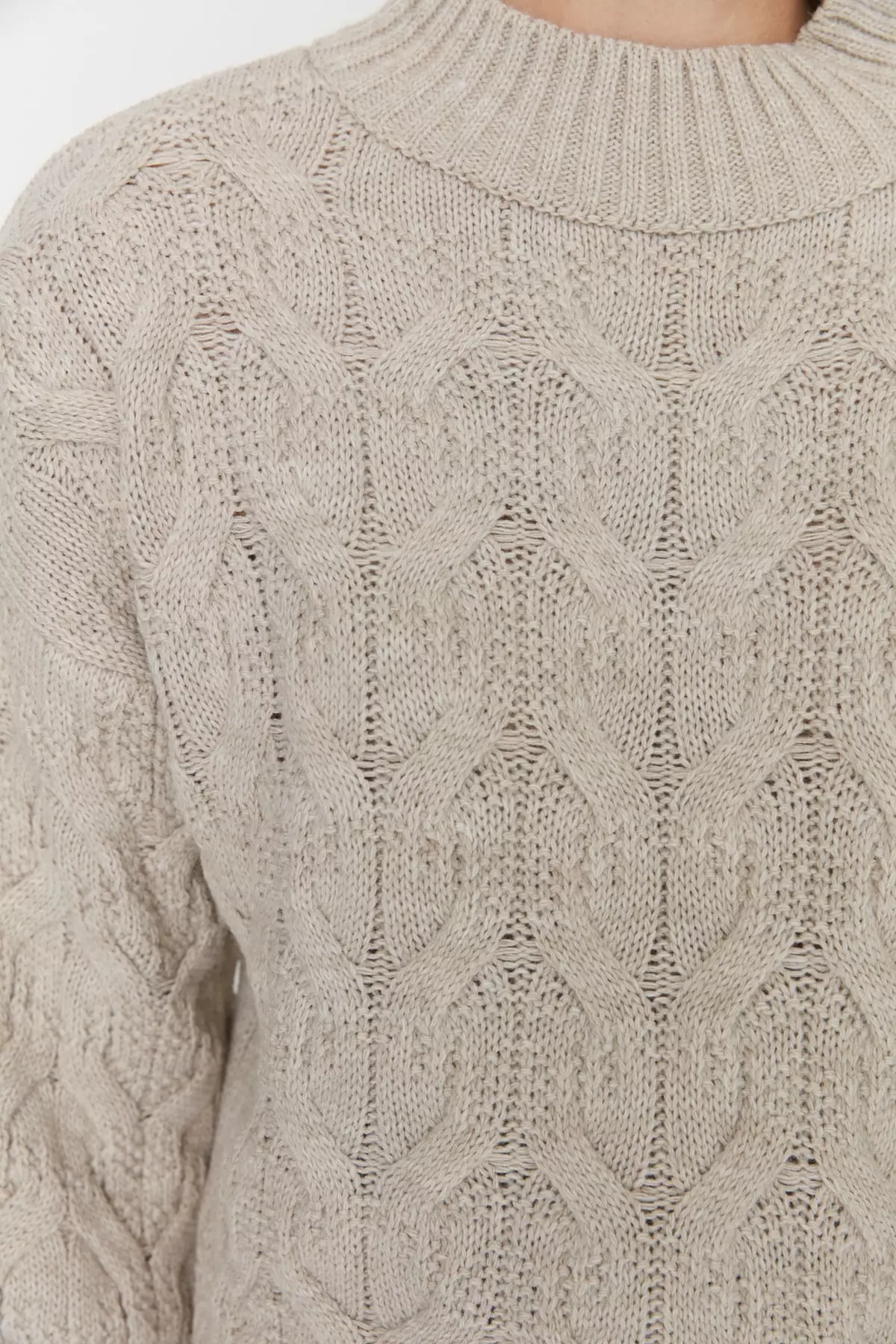 Crop High Neck Sweater