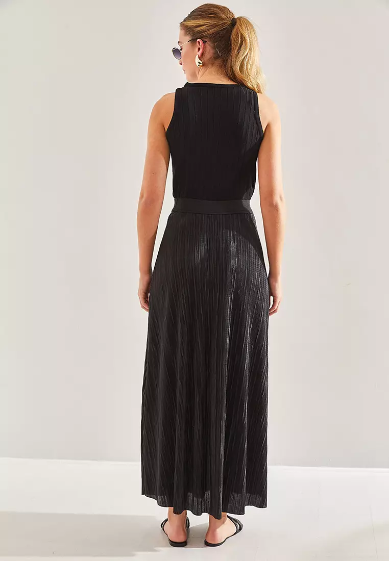 Lurex Elastic Maxi Skirt