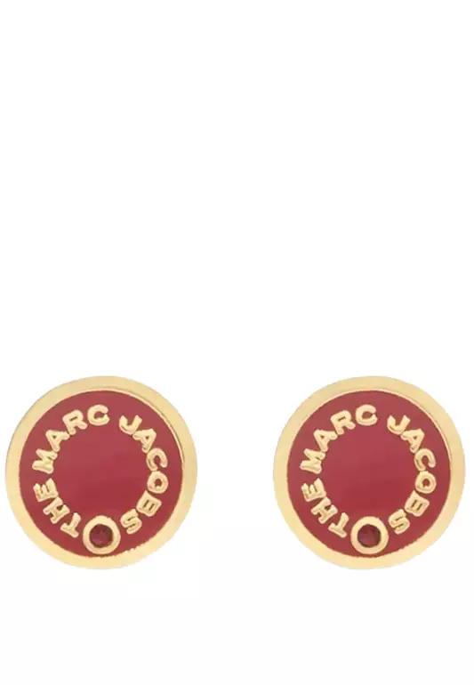 Marc Jacobs The Medallion Studs Earrings in True Red/ Gold M0017169