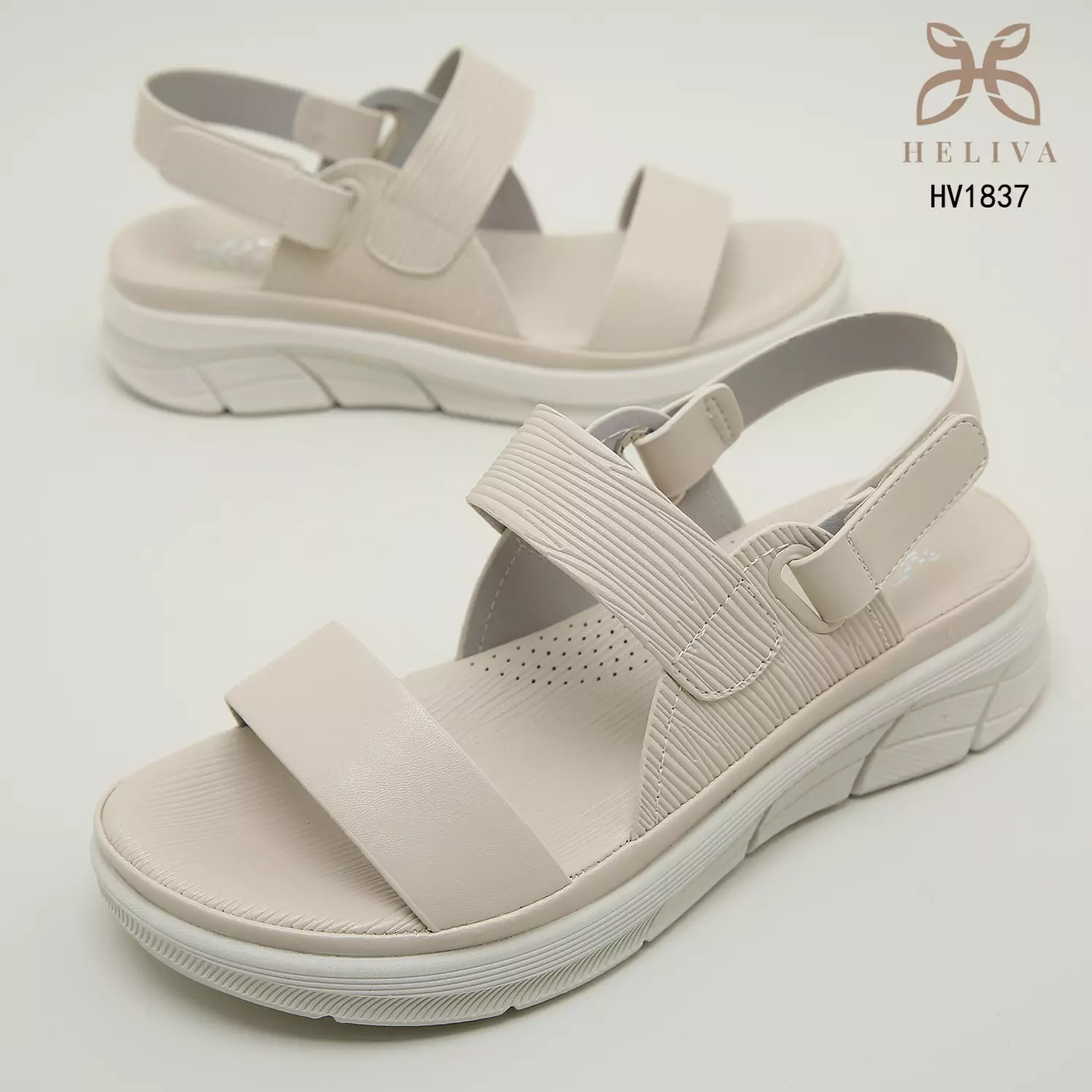 Heliva Shela Sandal Wedges Strap Ankle Wrap Sol 4cm