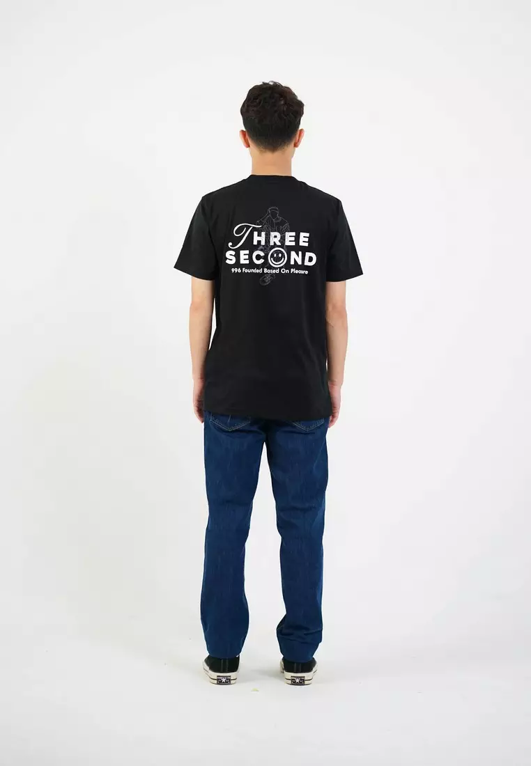 3Second Men's T-Shirt Short Sleeve Regular Fit Cotton Sit On OL-C710425