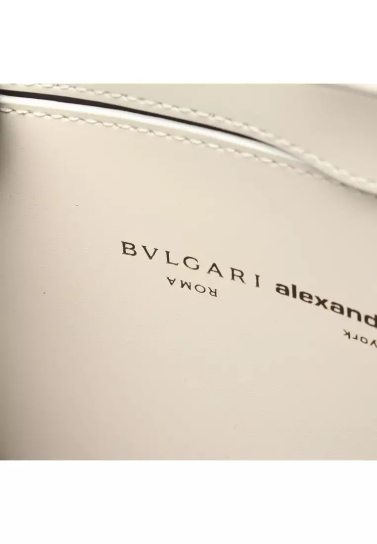 Pre-Loved Bvlgari BVLGARI × ALEXANDER WANG serpenti Handbag tote bag leather off white