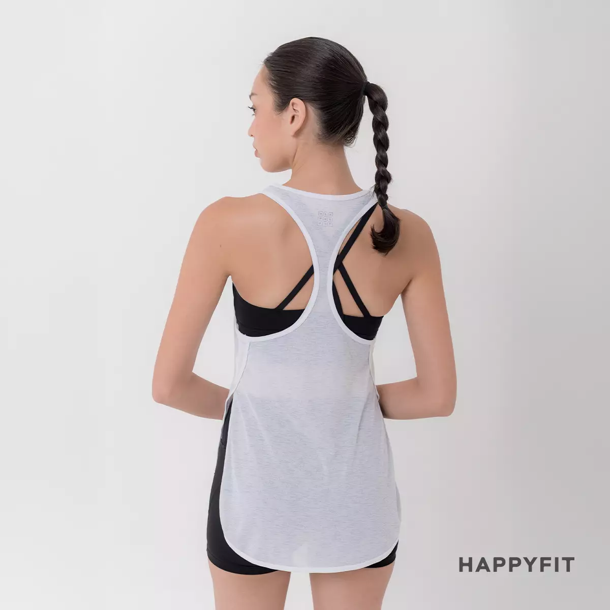 HAPPYFIT 2 in 1 Style Tank Top White