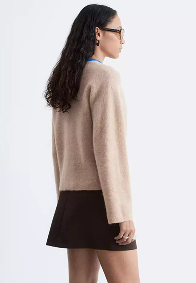 Alpaca-Blend Knitted Cardigan