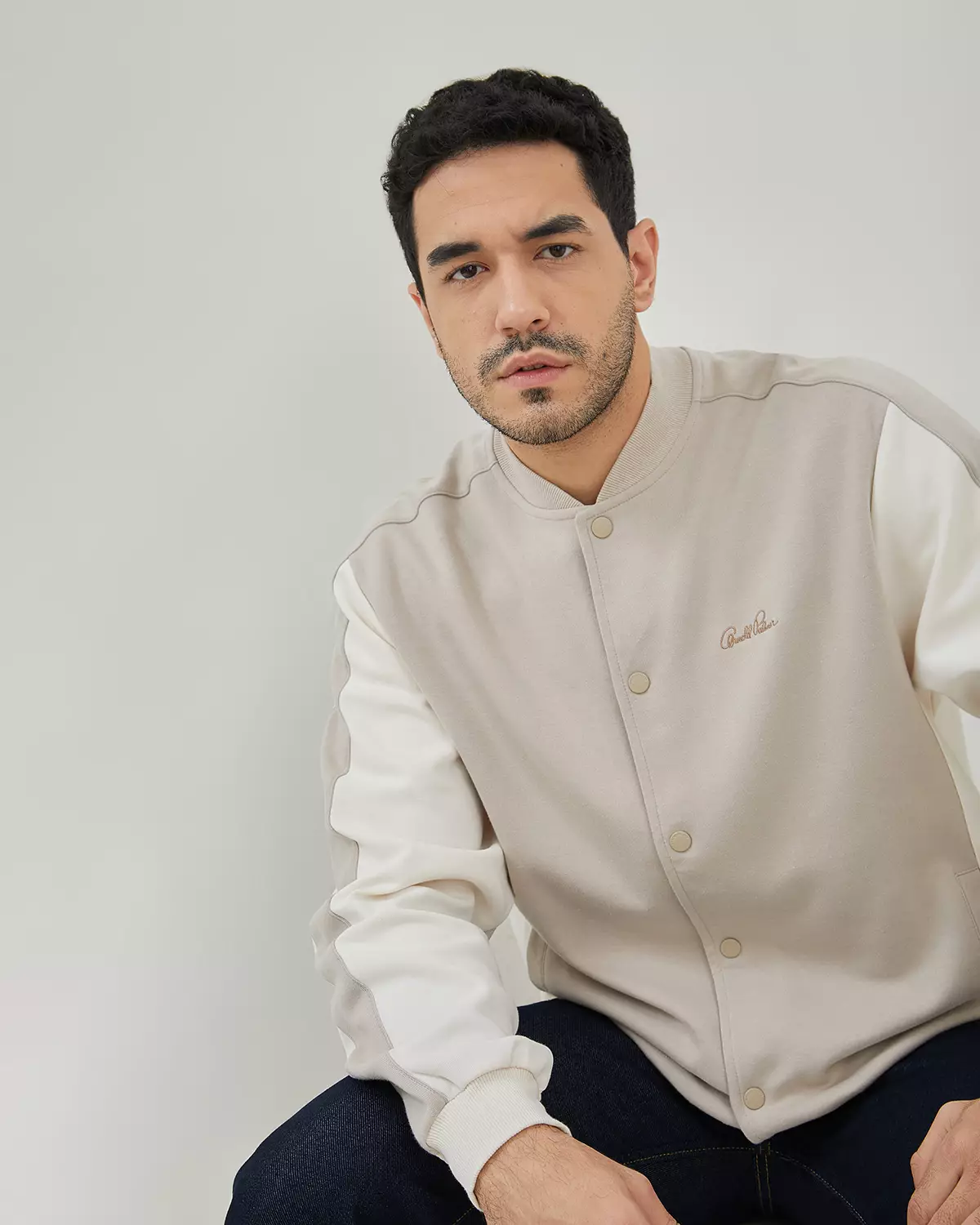 MEN'S CREAM VARSITY JACKET COMBINATION