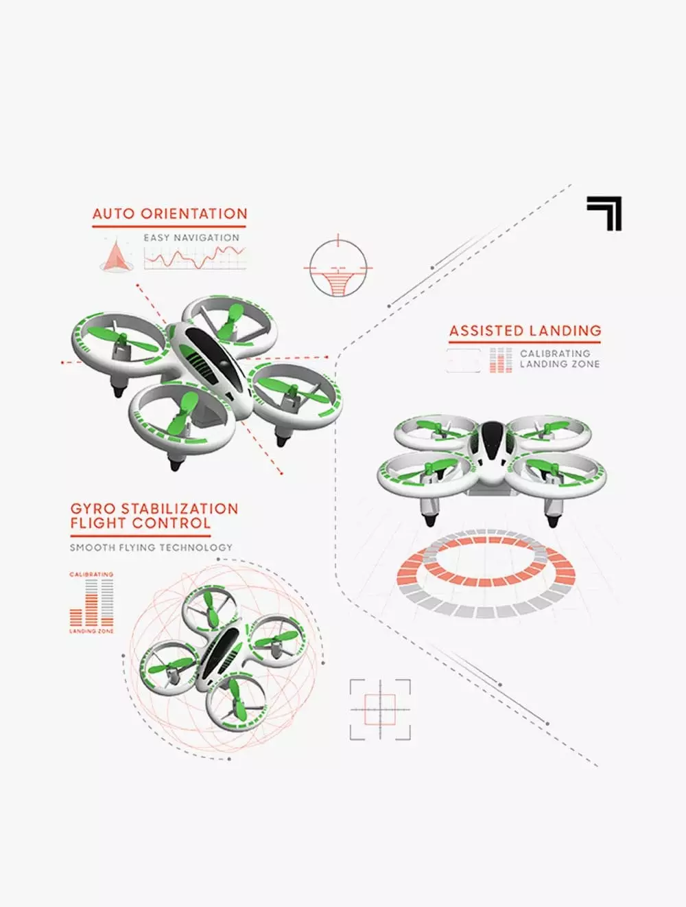 Sharper Image Drone Stunt Glow LED 5inch - DCP1213004311
