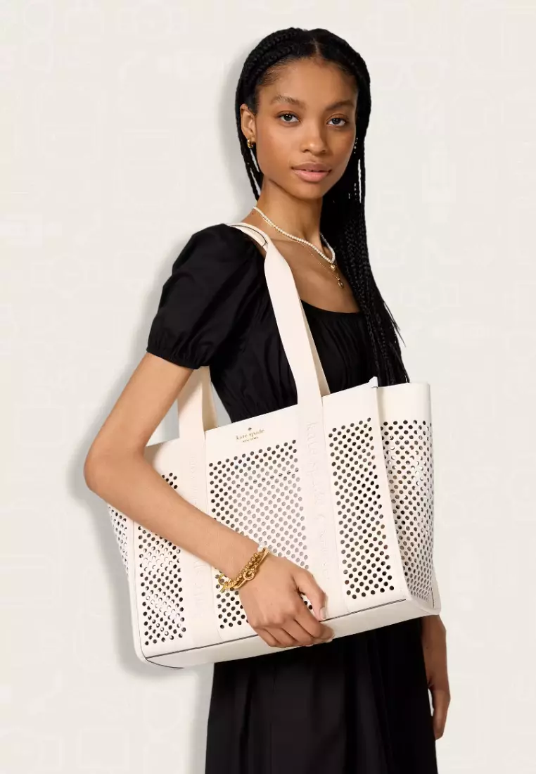 【Kate Spade】Kip Perforated Leather Large Tote ◆国内発送◆ Kip Perforated Leather Large Tote | Kate Spade New York