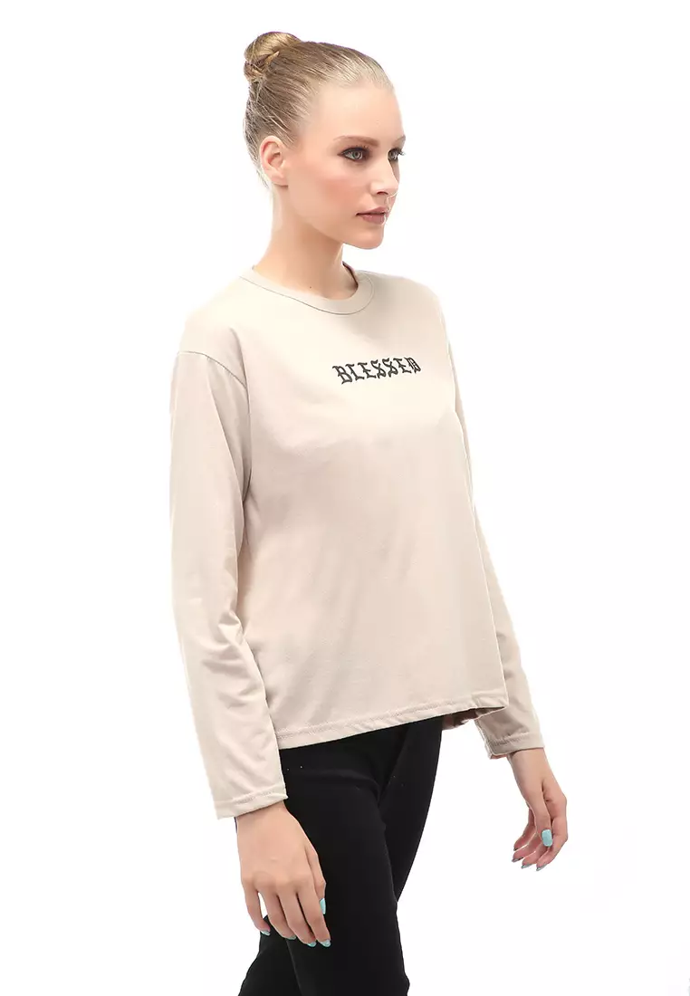 Dreama Kaos Oversized Long Sleeves Atasan Wanita Relaxed Fit - Bepan Blessed