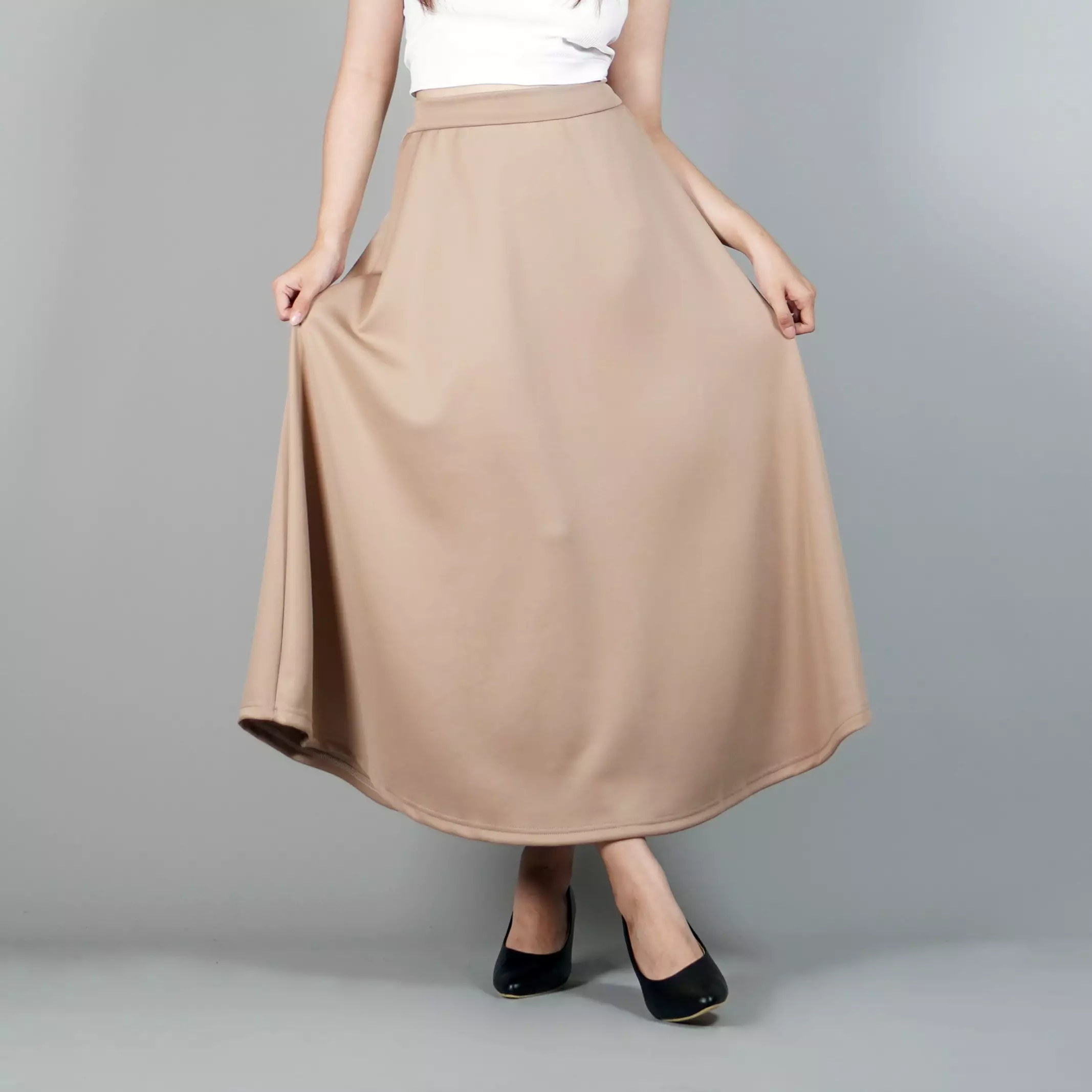 RACHEL Rok Wanita Maksi Gaya Korea Rok Maksi Maxi Skirt Flare Skirt - COKSU