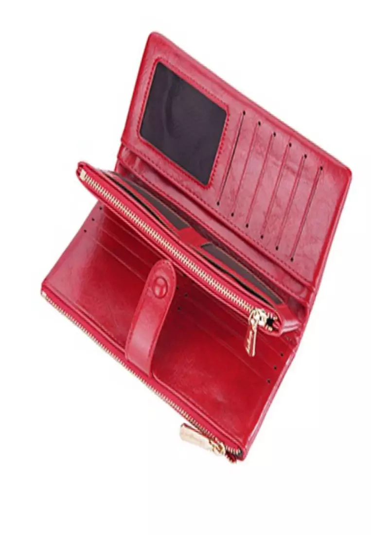 Dompet Wanita Panjang Motif Polos Bahan Kulit PU Leather Premium Quality ORIGINAL