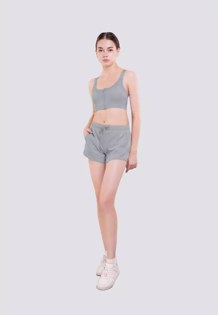 Pure Pace Medium Support Zippered Sports Bra with Removable Pads Activewear for Women