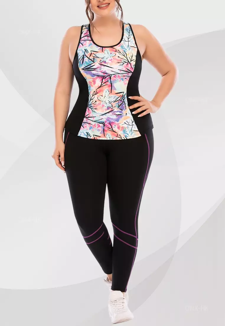 GINGLA Plus Size Fitness Yoga Sports Suit (Sports top+Tights) 2024, Buy  GINGLA Online