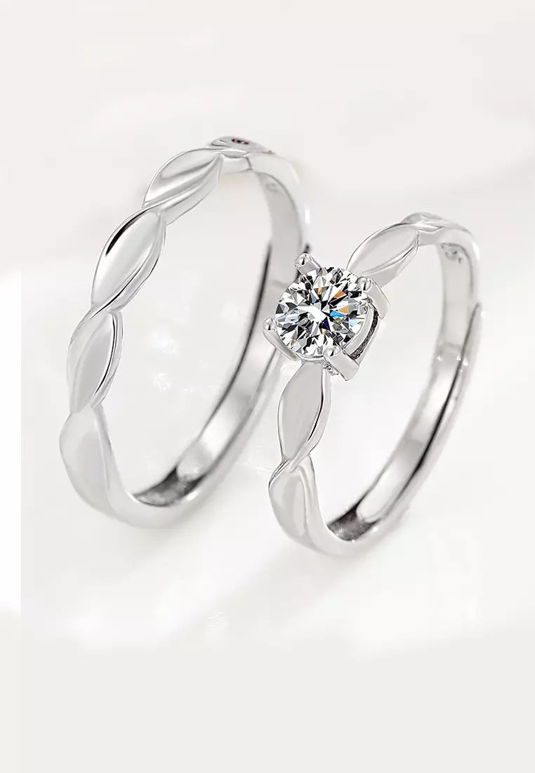 Pure silver rings hot sale for couples