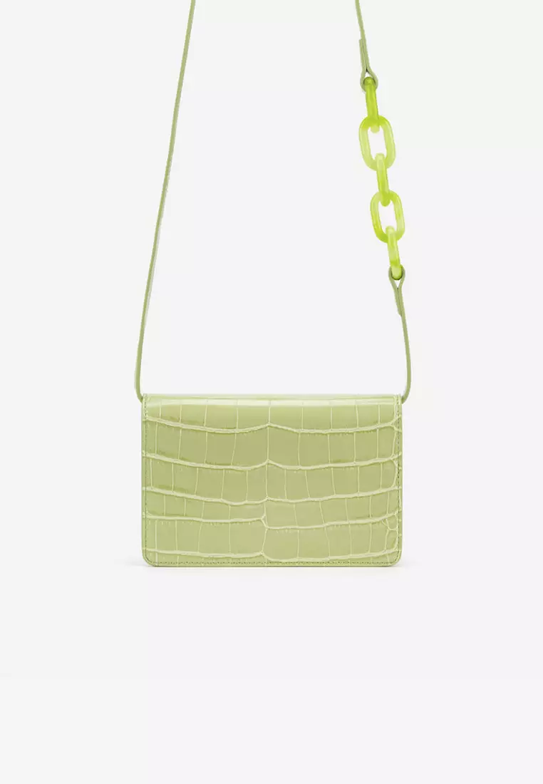 JW Pei Julia Acrylic Chain Crossbody Bag - Sage Green