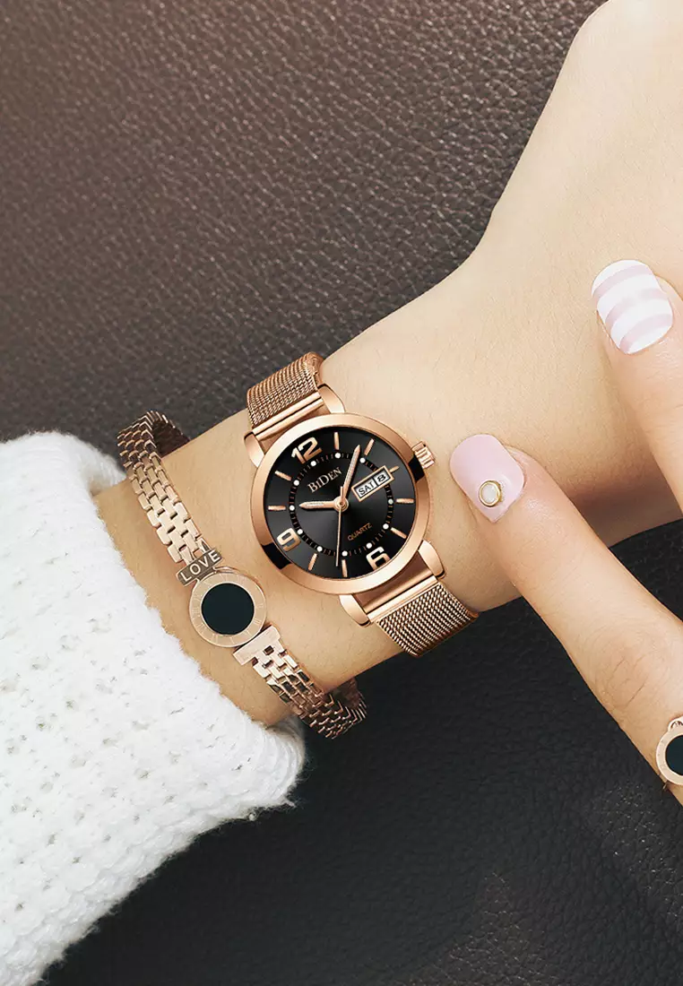 Jam Tangan Wanita Kuarsa wanita Kasual Olahraga Atas Bisnis Jam Tangan dengan gelang