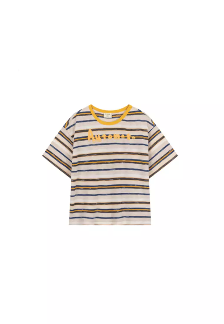 Graphic Printed Striped T-Shirt