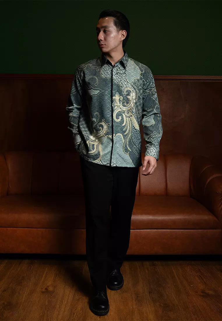 Enzy Batik Exclusive Kemeja Batik Pria Bameswara - Sage