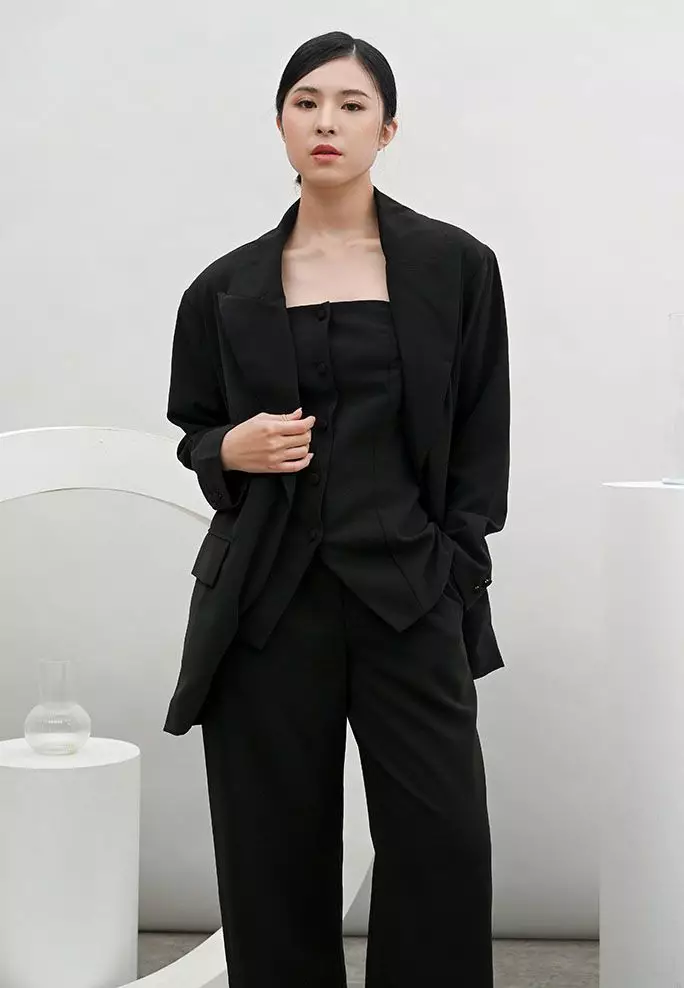 Jual Cloth Inc Capsule Oversized Blazer in Black Original 2025