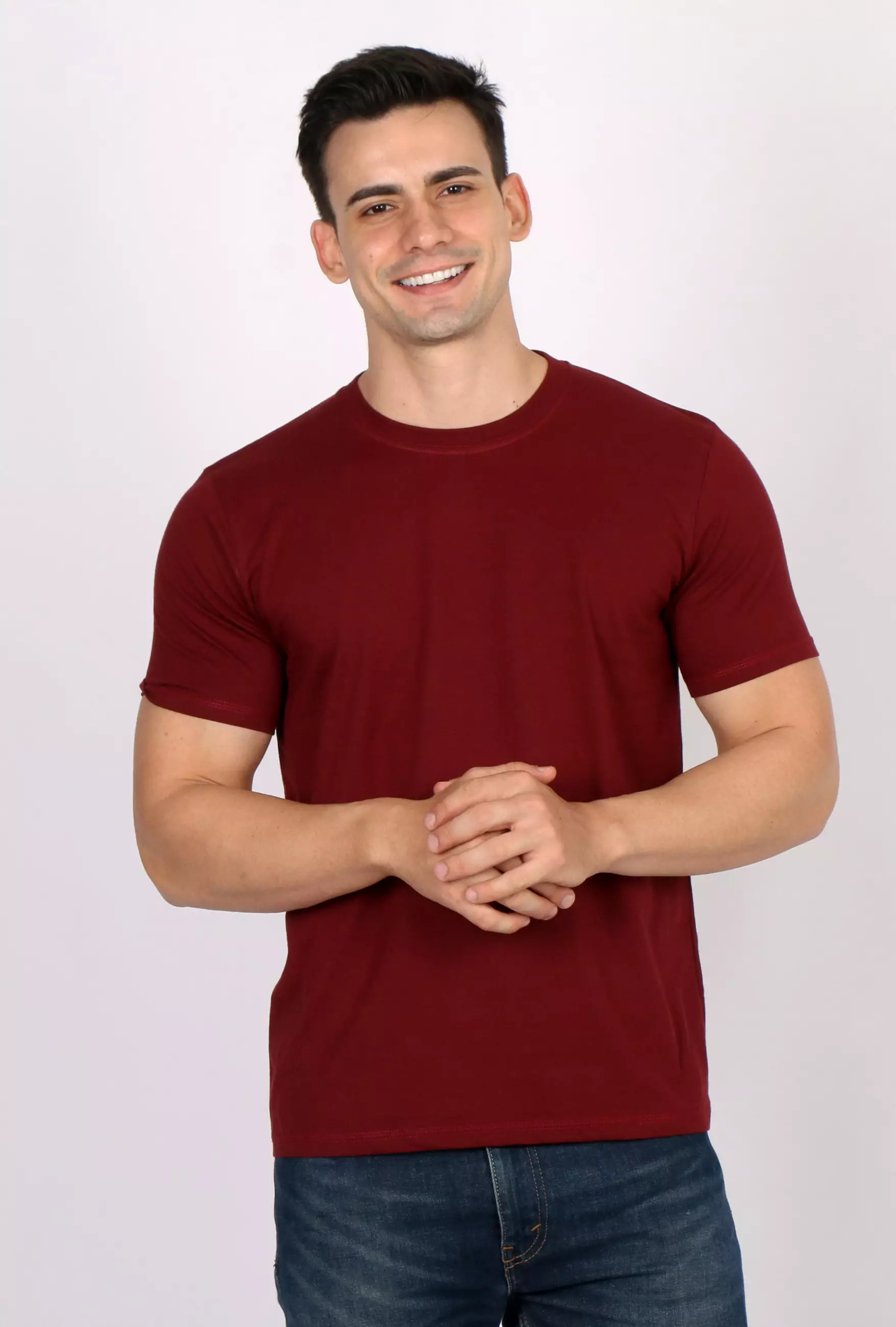 Simple Perfect Kaos Polos Cotton Lengan Pendek Maroon