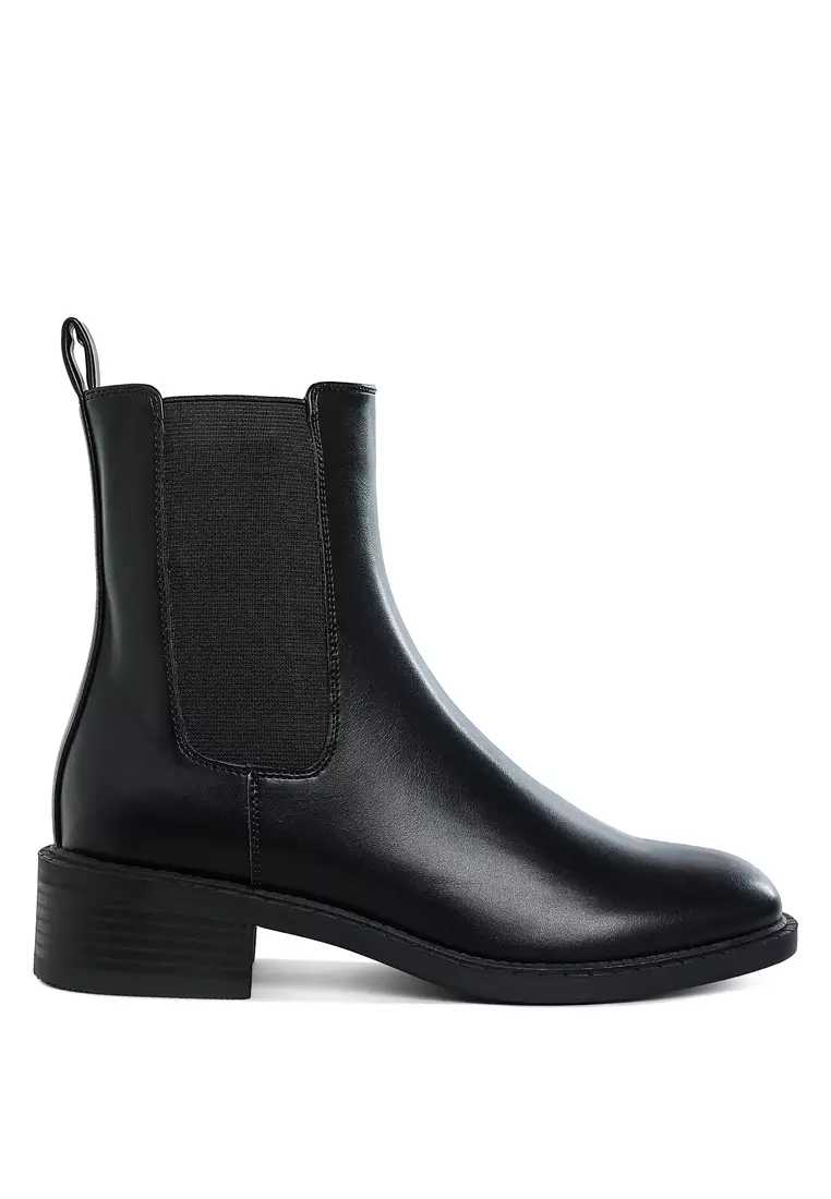 Discount on London Rag  shoes - SKU: Stacked Heel Chelsea Boots in Black