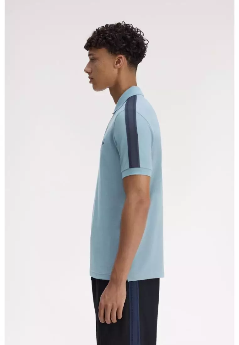 Fred Perry M1727 Mesh Taped Polo Shirt (Stockport Blue)