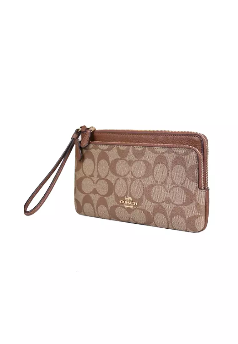 Coach double zip coin purse store