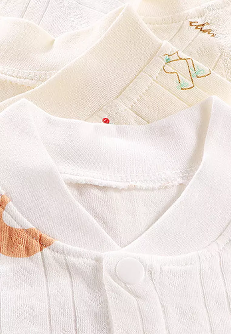 Wakakids Setelan Bayi Baju Lengan Panjang One Set Piyama Baju Tidur Bayi Newborn Bahan Organik Motif Baby Rabbit 4412 Venrz