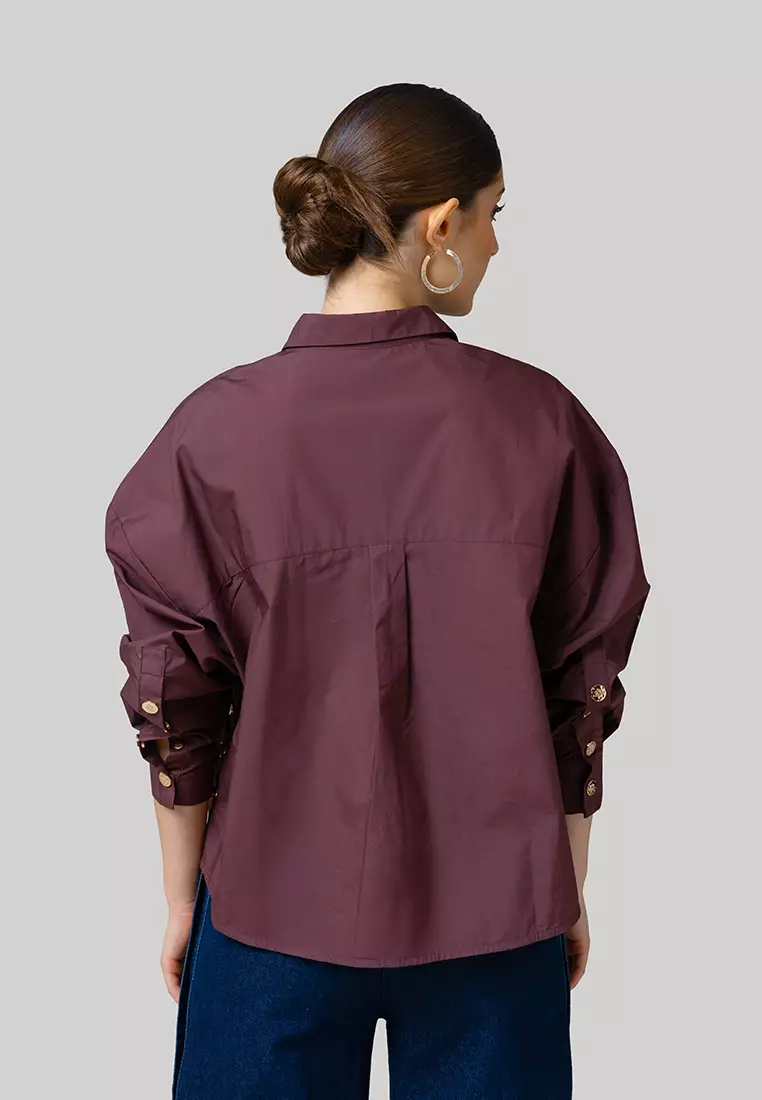 Kami Gale Cropped Top Rich Brown